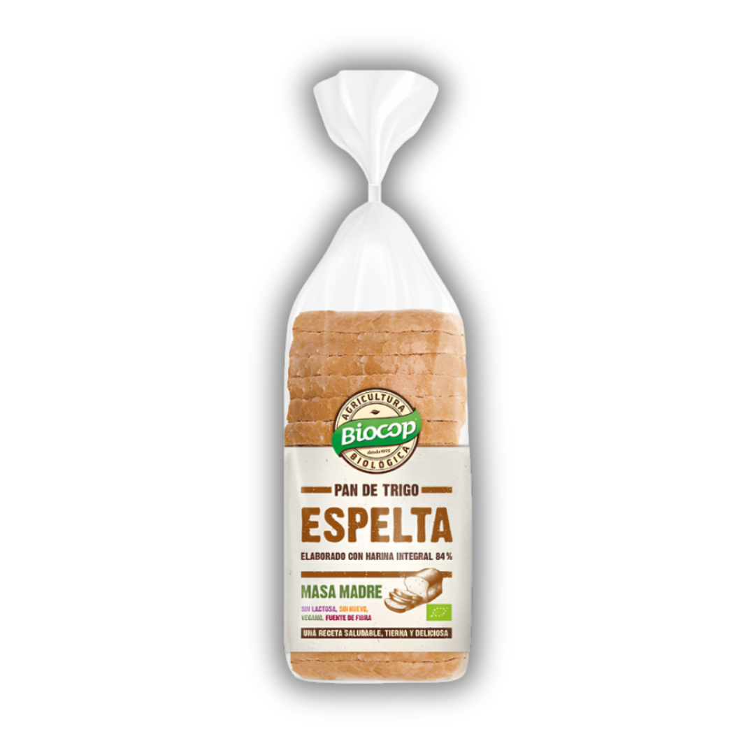 Pan de molde de trigo espelta integral con masa madre Biocop 400 g
