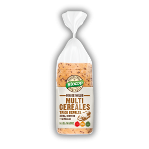 Pan de molde de trigo espelta multicereal con masa madre Biocop 400 g